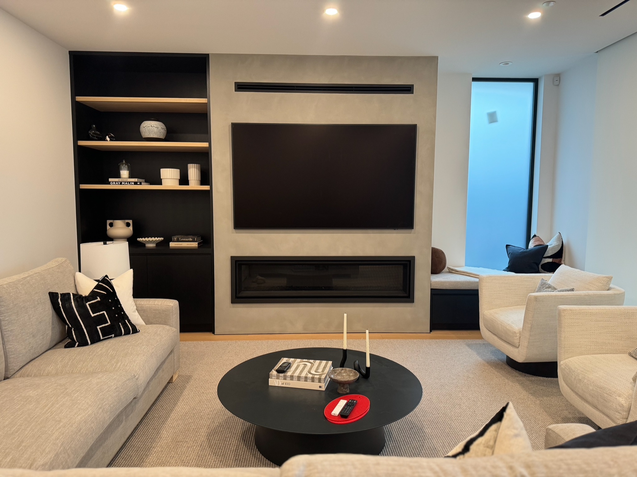 Modern Microcement Fireplace