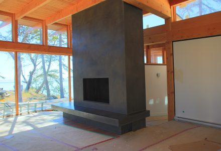 Black Tadelakt Fireplace Gossip Island